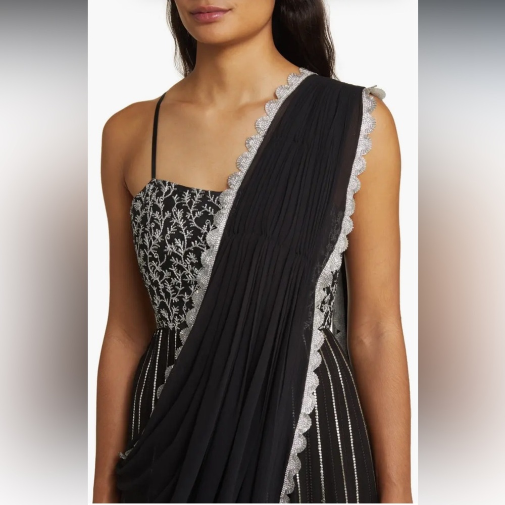 Sani Black and Silver Anarkali - Picture 5 of 14
